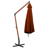 Hanging Garden Parasol with Pole Terracotta 3.5x2.9 m Solid Fir Wood 313771