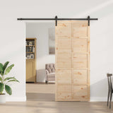Sliding Door Natural 100 x 208 cm Solid Pine Wood 3445668