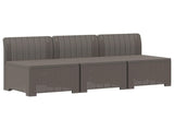 3-Seater Garden Sofa Rattan Look PP Light Grey 8011959