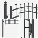 Fence Gate with Spikes EMMEN 200 x 100 cm Powder-coated steel 42009006