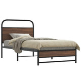 Bed Frame without Mattress 90x200 cm Brown Oak Engineered Wood 4100475