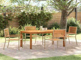 Garden Dining Set 5 pcs Beige Solid Acacia Wood 3365537