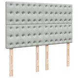 Box Spring Bed with Mattress Light Grey 140x190 cm Velvet 3290918