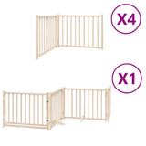 Dog Gate with Door Foldable 12 Panels 960 cm Poplar Wood 3155724