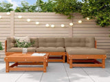 Garden Lounge Set 5 pcs Wax Brown Solid Pine Wood 3418091
