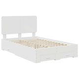Bed Frame with Headboard White 120 x 190 cm Engineered Wood 3412810