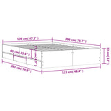 Bed Frame with Drawers without Mattress Sonoma Oak 120x200 cm 3207282