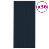 Roof Panels 36 pcs Galvanised Steel Anthracite 100x45 cm 317216