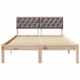 Bed frame Brown and taupe 120 x 200 cm Solid pine wood 878612