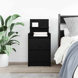 Bedside Cabinet with 2 Drawers Black 38x34x80 cm 861357