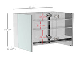 Bathroom Mirror Cabinet, Stainless Steel Wall Mounted Bathroom Storage Cabinet with Double Doors, T3398P330389