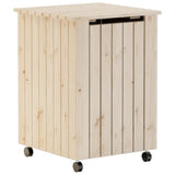 Laundry Basket with Wheels RANA 45x45x64 cm Solid Wood Pine 4002333