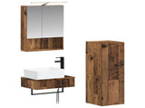 Bathroom Cabinet Set 4 pcs Old Wood 50 x 14.5 x 70 cm 3407397