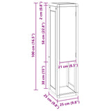 Bathroom Side Cabinet Natural 25 x 25 x 100 cm Solid Teak Wood 42026909