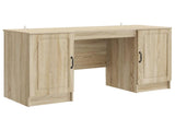 Desk with Shelf Sonoma Oak 142.5 x 50 x 75 cm Engineered Wood 3414641