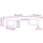 ZNTS Basin Shelf Wall Mounted Steel and Solid Wood Beech 3302357