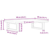 Basin Shelf Wall Mounted Steel and Solid Wood Beech 3302357