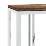 Console Table Stainless Steel and Solid Wood Reclaimed 350029