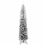 Fake Xmas Tree Green with White Snow Flocking PVC, Steel Slim 320955