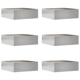 Lawn Edging 6 pcs Silver 40 x 40 x 13 cm Stainless Steel 874711