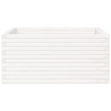 Garden Planter White 100x100x46 cm Solid Wood Pine 3282430