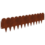 Lawn Edging 10 pcs 103 x 25 cm Steel Rusty 8008711
