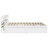 Bed Frame with Headboard White 150x200 cm King Size Solid Wood Pine 3306340