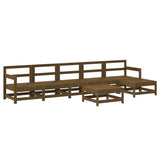 ZNTS 7 Piece Garden Lounge Set Honey Brown Solid Wood Pine 3186427