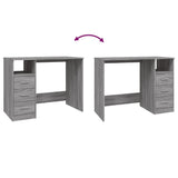 Desk with Drawers Grey Sonoma 102x50x76 cm Engineered Wood 823038