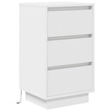 Bedside Cabinet with LED Lights White 38x34x65 cm 861301