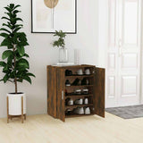 Shoe Cabinet Smoked Oak 60x35x70 cm Engineered Wood 816008