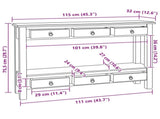 Console Table Brown 115 x 32 x 75.5 cm Solid Mahogany Wood 42009940