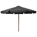 ZNTS Garden Parasol with Wooden Pole 330 cm Anthracite 47214