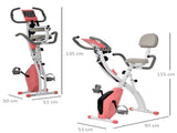 2-in-1 Folding Exercise Bike with 8-Level Magnetic Resistance, Arm Resistance Band, Pulse Sensor, T3398P376861
