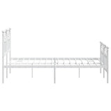 Metal Bed Frame without Mattress with Footboard White 120x200cm 353504