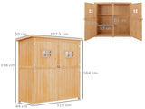 Wooden Garden Shed with Two Windows, Tool Storage Cabinet, Outdoor Double Door Organizer 127.5L x T3398P314124