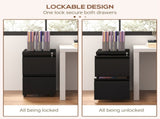 2-Drawer Mobile Filing Cabinet, Steel Lockable File Cabinet for Letter, A4 and Legal Size, T3398P341014