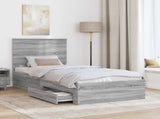Bed Frame with Drawer Grey Sonoma 90 x 190 cm Engineered Wood 3409699