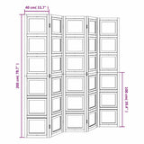 Room Divider 5 Panels White Solid Wood Paulownia 358695