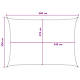 Sunshade Sail 3 x 6 m HDPE Rectangular Anthracite and White 42032773