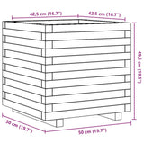 Garden Planter Wax Brown 50x50x49.5 cm Solid Wood Pine 847355