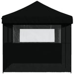 Foldable Party Tent Pop-Up with 3 Sidewalls Black 4004950