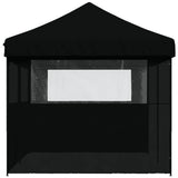 ZNTS Foldable Party Tent Pop-Up with 3 Sidewalls Black 4004950