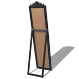 243694 Free-Standing Mirror Baroque Style 160x40 cm Black