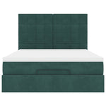 ZNTS Ottoman Bed with Mattresses Dark Green 140x200cm Velvet 3313478