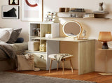 Computer Desk, Office Desk with Bookshelf, File Drawer and Legal Hanging File Holders, Oak Wood T3398P551582