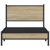 Metal Bed Frame without Mattress Sonoma Oak 100x200 cm 4007863