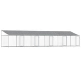 Dog Cage with Roof and Doors Grey 10x2x2 m Galvanised Steel 3209566