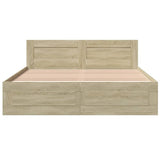 Bed Frame with Headboard without Mattress Sonoma Oak 150x200 cm King Size 3295557