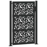 Garden Gate Black 100x150 cm Steel Leaf Design 4100961
